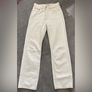 BDG modified cargo denim in cream color-size 26/27